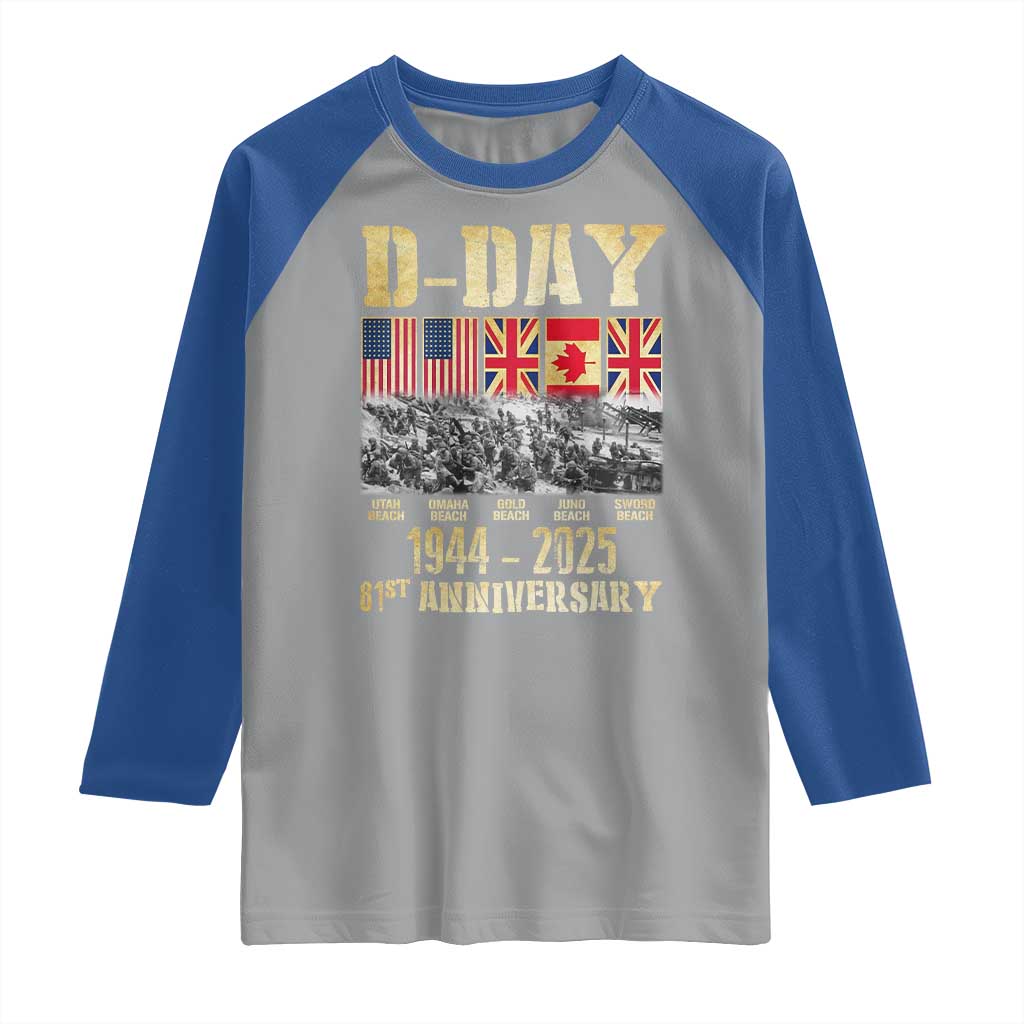 D Day 81st Anniversary Honor History Normandy WWII Raglan Shirt