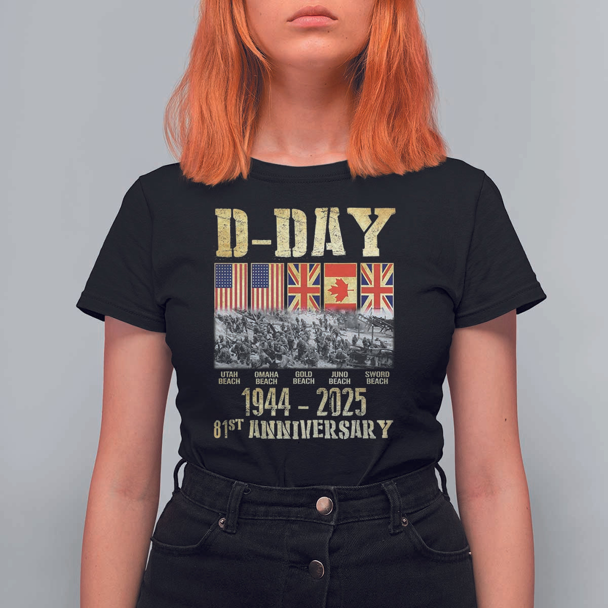 D Day 81st Anniversary Honor History Normandy WWII T Shirt For Women