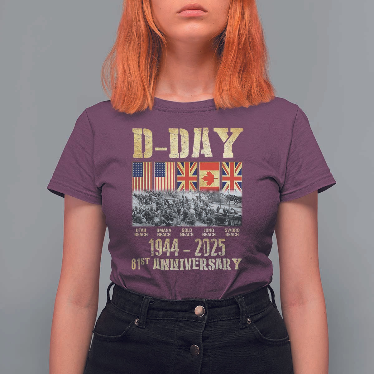 D Day 81st Anniversary Honor History Normandy WWII T Shirt For Women