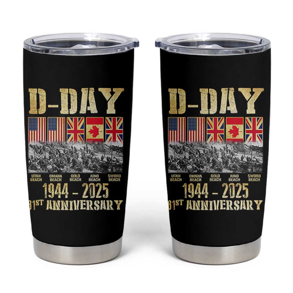 D Day 81st Anniversary Honor History Normandy WWII Tumbler Cup