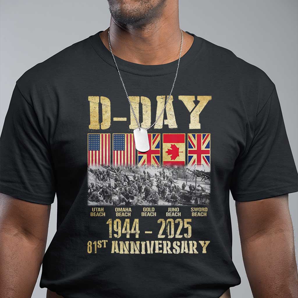 D Day 81st Anniversary Honor History Normandy WWII T Shirt