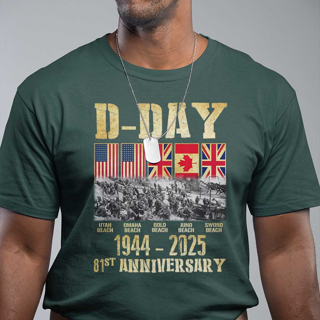 D Day 81st Anniversary Honor History Normandy WWII T Shirt