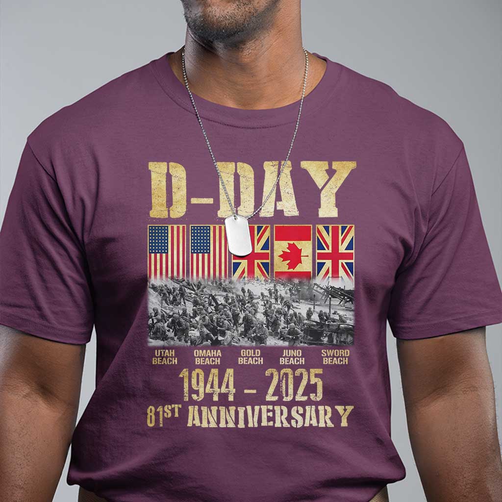 D Day 81st Anniversary Honor History Normandy WWII T Shirt