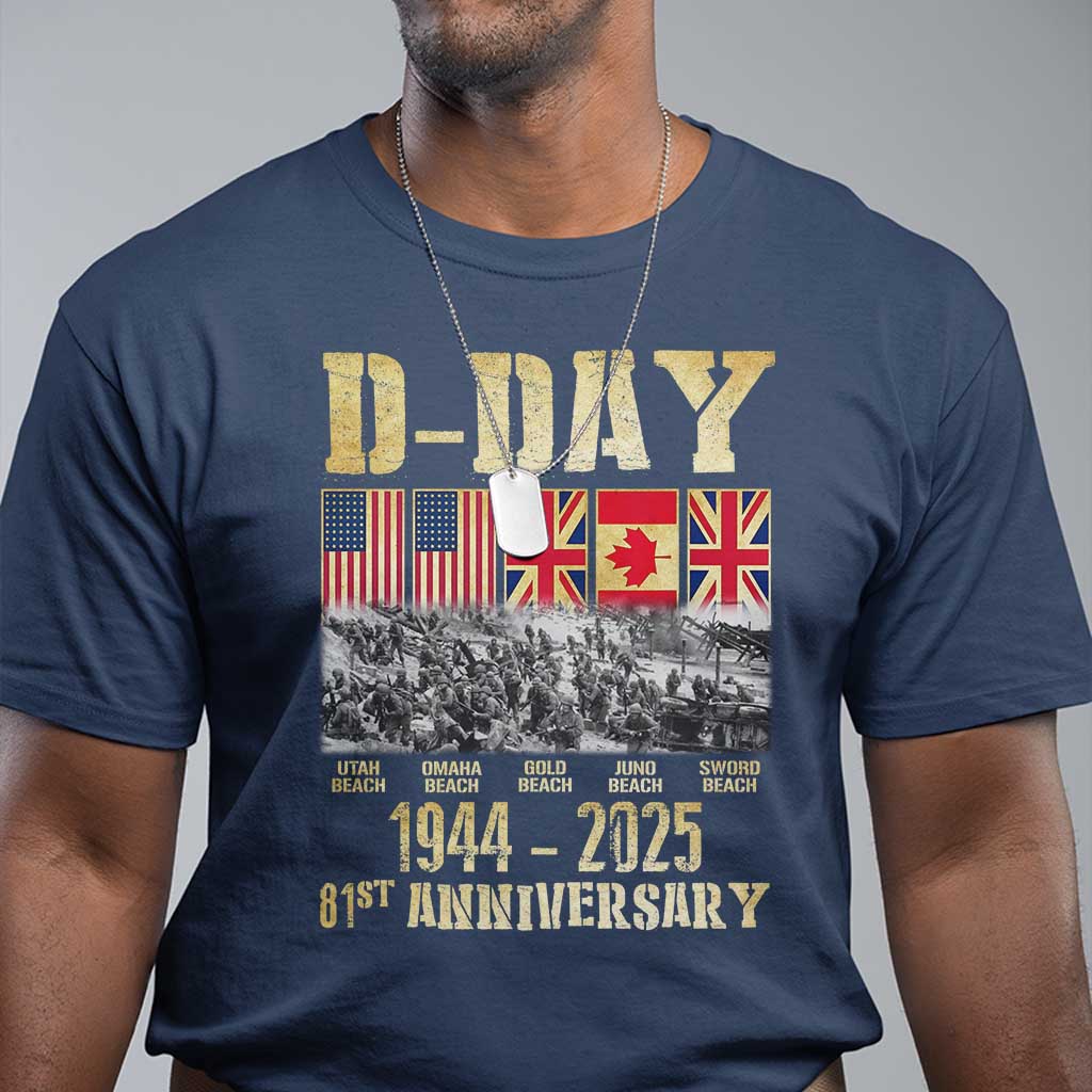 D Day 81st Anniversary Honor History Normandy WWII T Shirt