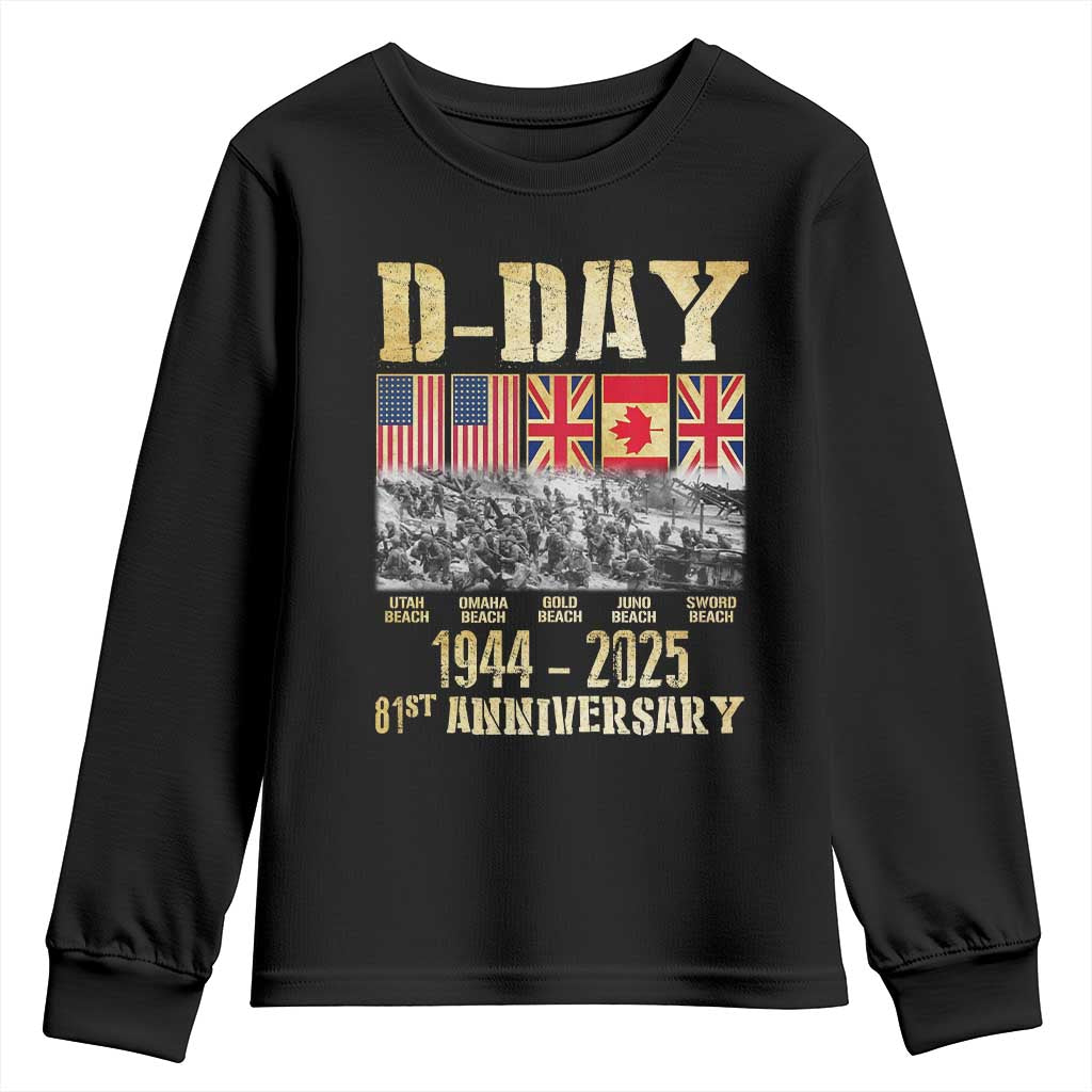 D Day 81st Anniversary Honor History Normandy WWII Youth Sweatshirt