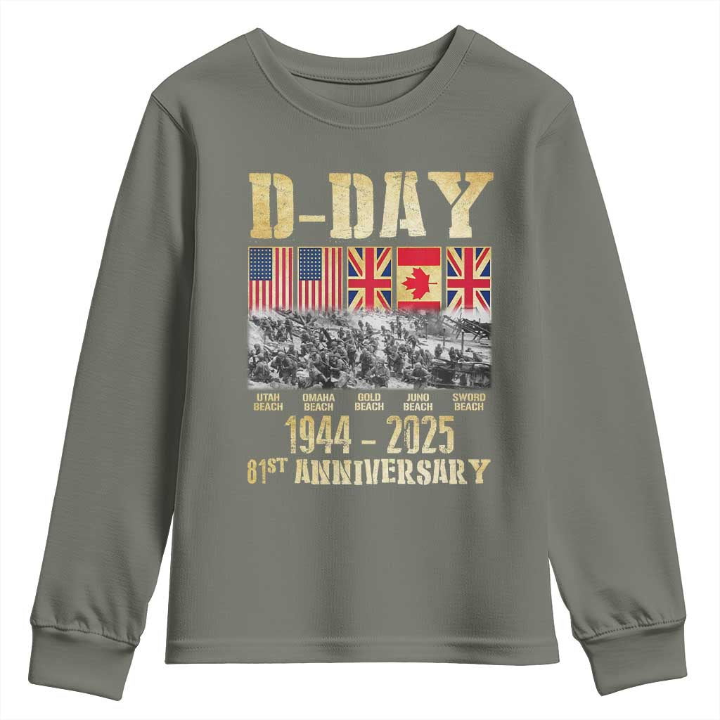 D Day 81st Anniversary Honor History Normandy WWII Youth Sweatshirt