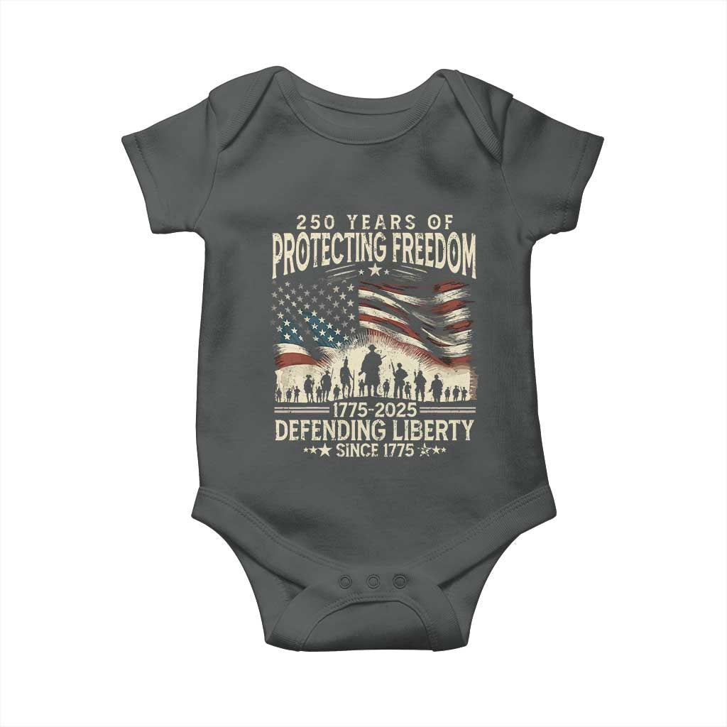 250 Years Of Protecting Freedom Defending Liberty Since 1775 Baby Onesie US Military Army Birthday