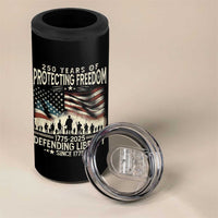 250 Years Of Protecting Freedom Defending Liberty Since 1775 4 in 1 Can Cooler Tumbler US Military Army Birthday