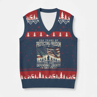 250 Years Of Protecting Freedom Defending Liberty Since 1775 V-Neck Knit Sweater Vest US Military Army Birthday - Wonder Print Shop