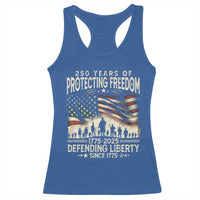 250 Years Of Protecting Freedom Defending Liberty Since 1775 Racerback Tank Top US Military Army Birthday