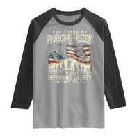 250 Years Of Protecting Freedom Defending Liberty Since 1775 Raglan Shirt US Military Army Birthday