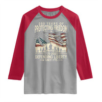 250 Years Of Protecting Freedom Defending Liberty Since 1775 Raglan Shirt US Military Army Birthday
