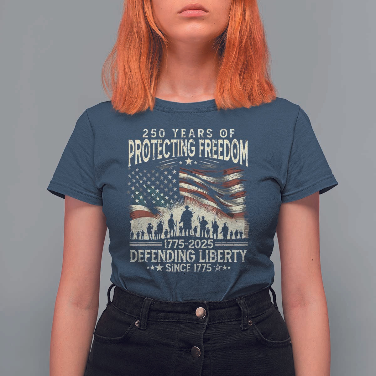 250 Years Of Protecting Freedom Defending Liberty Since 1775 T Shirt For Women US Military Army Birthday