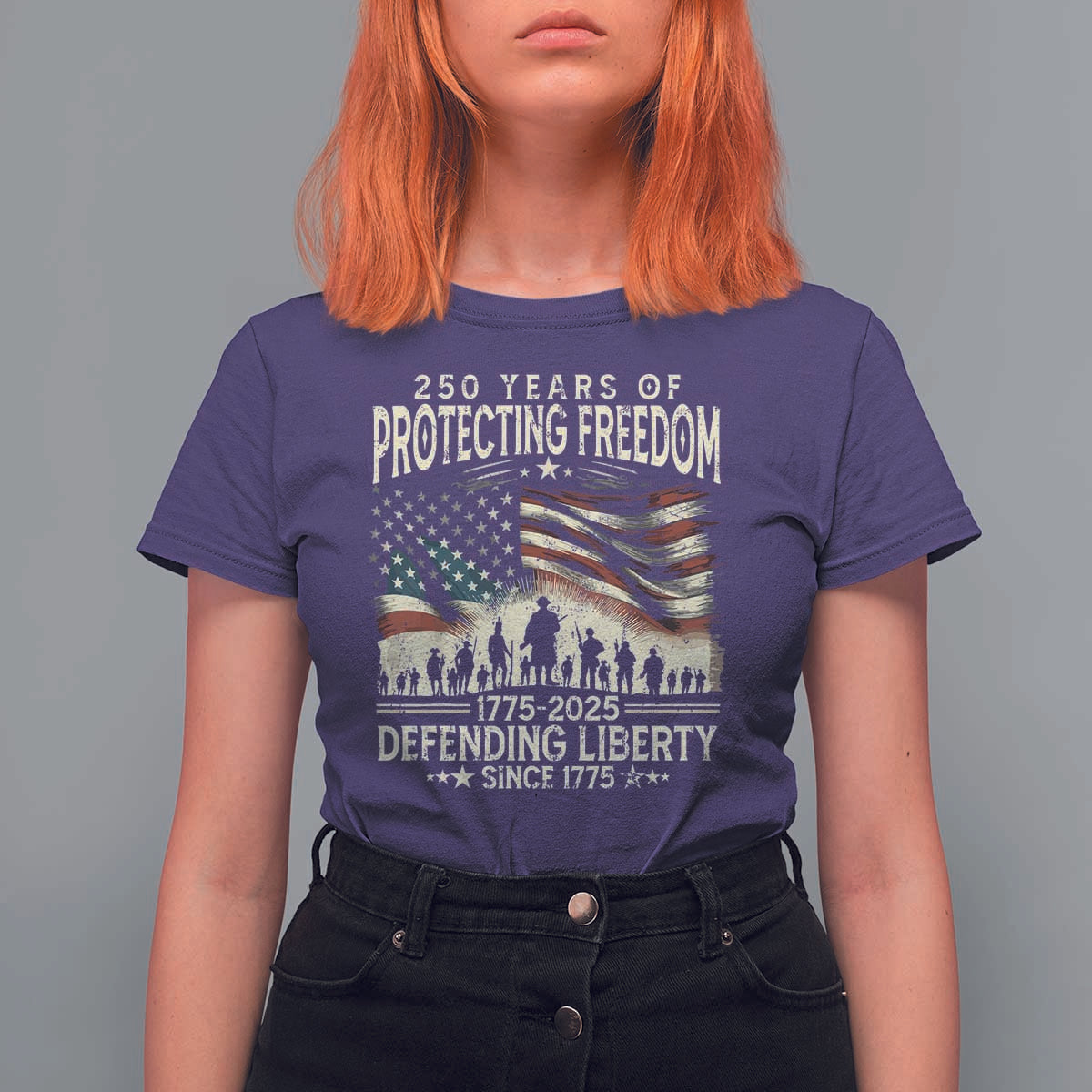 250 Years Of Protecting Freedom Defending Liberty Since 1775 T Shirt For Women US Military Army Birthday