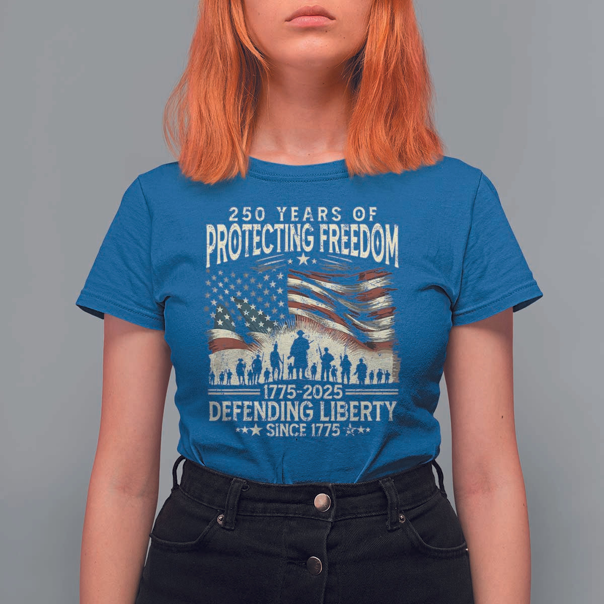 250 Years Of Protecting Freedom Defending Liberty Since 1775 T Shirt For Women US Military Army Birthday
