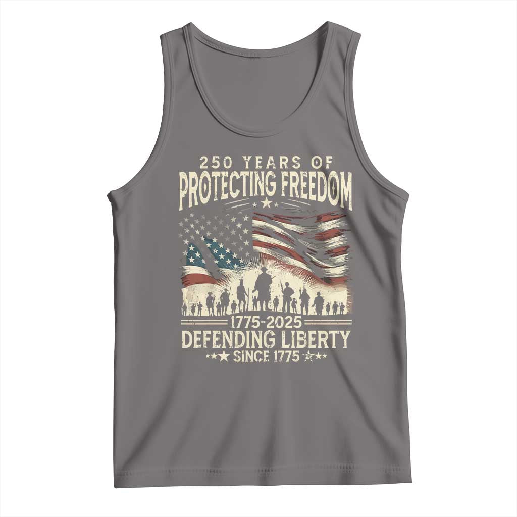 250 Years Of Protecting Freedom Defending Liberty Since 1775 Tank Top US Military Army Birthday