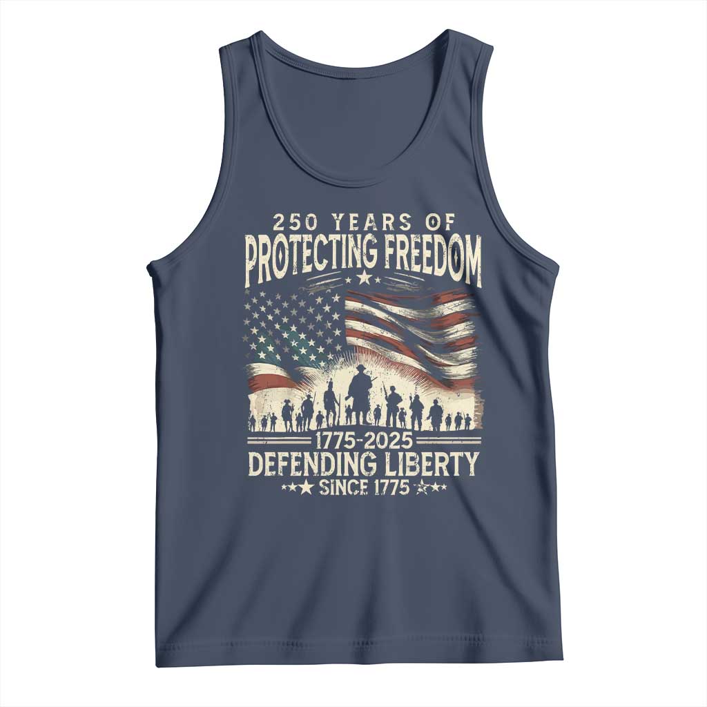 250 Years Of Protecting Freedom Defending Liberty Since 1775 Tank Top US Military Army Birthday