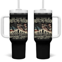 250 Years Of Protecting Freedom Defending Liberty Since 1775 Tumbler With Handle US Military Army Birthday