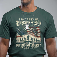 250 Years Of Protecting Freedom Defending Liberty Since 1775 T Shirt US Military Army Birthday