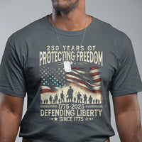 250 Years Of Protecting Freedom Defending Liberty Since 1775 T Shirt US Military Army Birthday