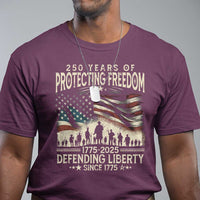 250 Years Of Protecting Freedom Defending Liberty Since 1775 T Shirt US Military Army Birthday
