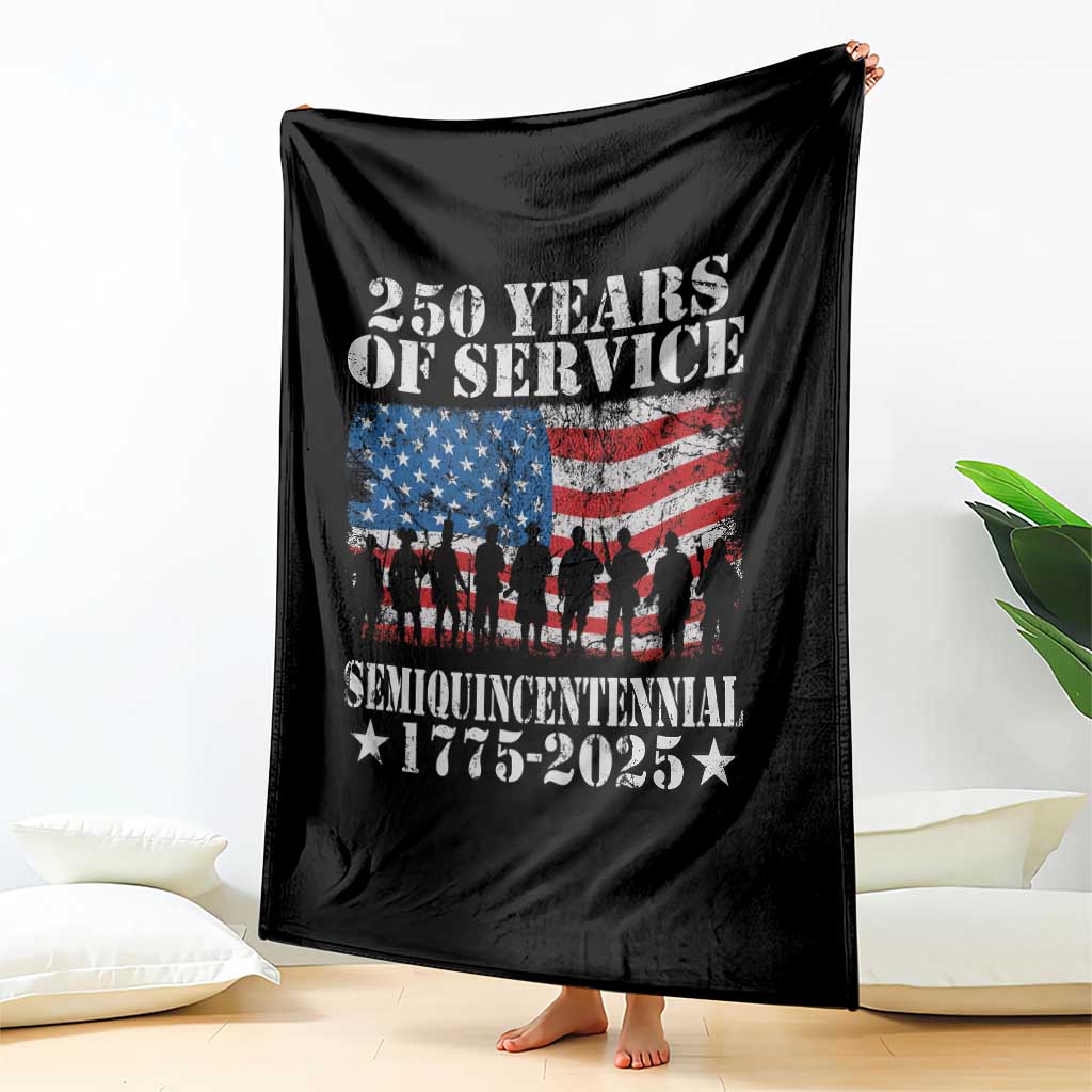 250 Years Of Service Semiquincentennial Throw Blanket US Military Army Birthday American Flag - Wonder Print Shop