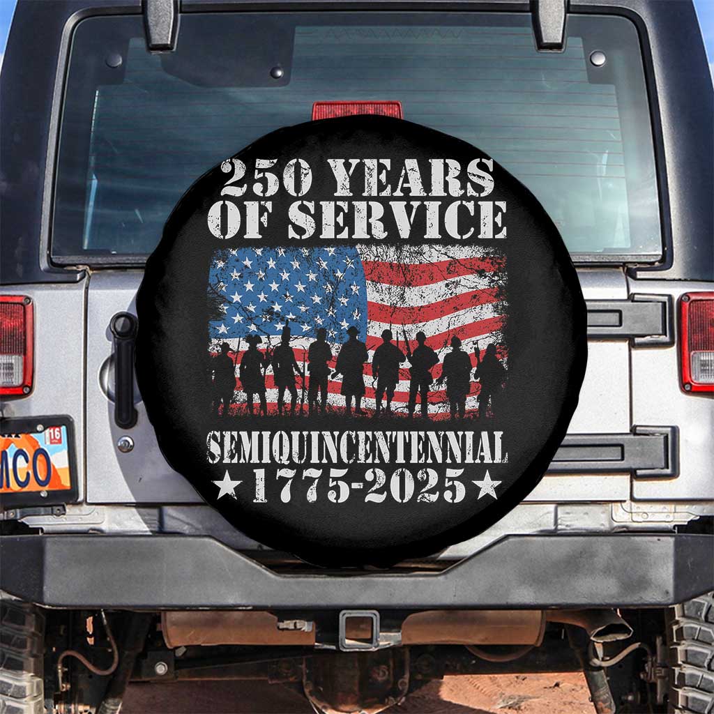 250 Years Of Service Semiquincentennial Spare Tire Cover US Military Army Birthday American Flag