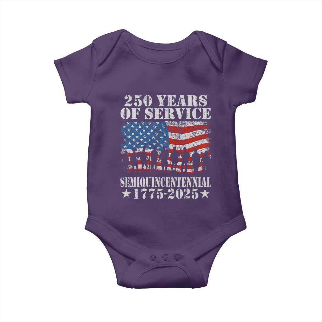 250 Years Of Service Semiquincentennial Baby Onesie US Military Army Birthday American Flag