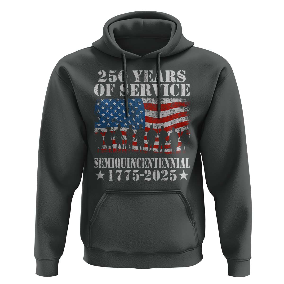 250 Years Of Service Semiquincentennial Hoodie US Military Army Birthday American Flag