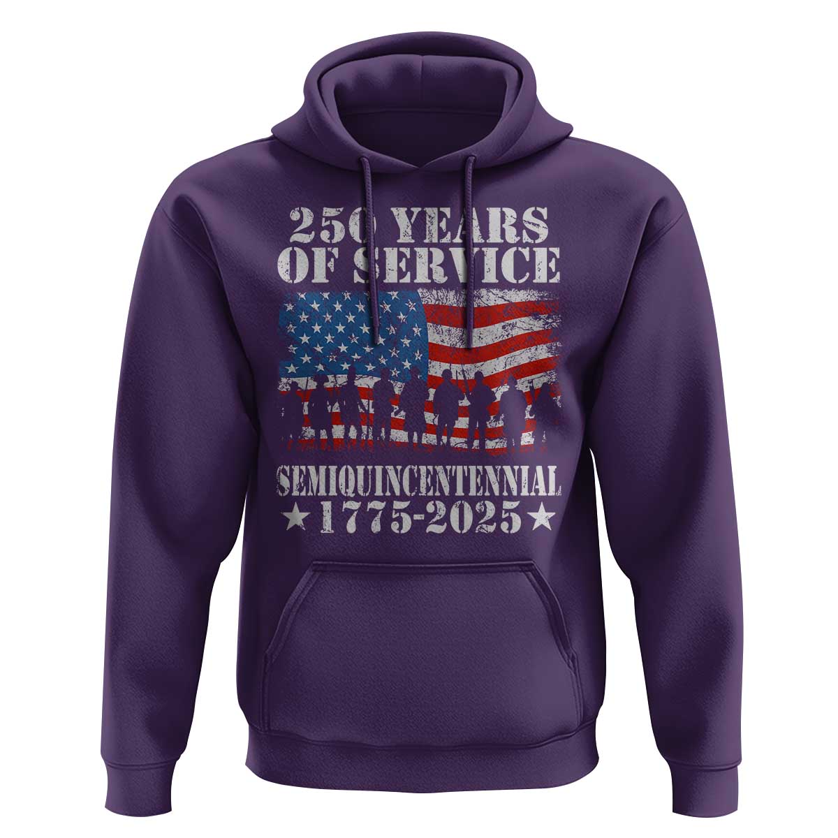 250 Years Of Service Semiquincentennial Hoodie US Military Army Birthday American Flag