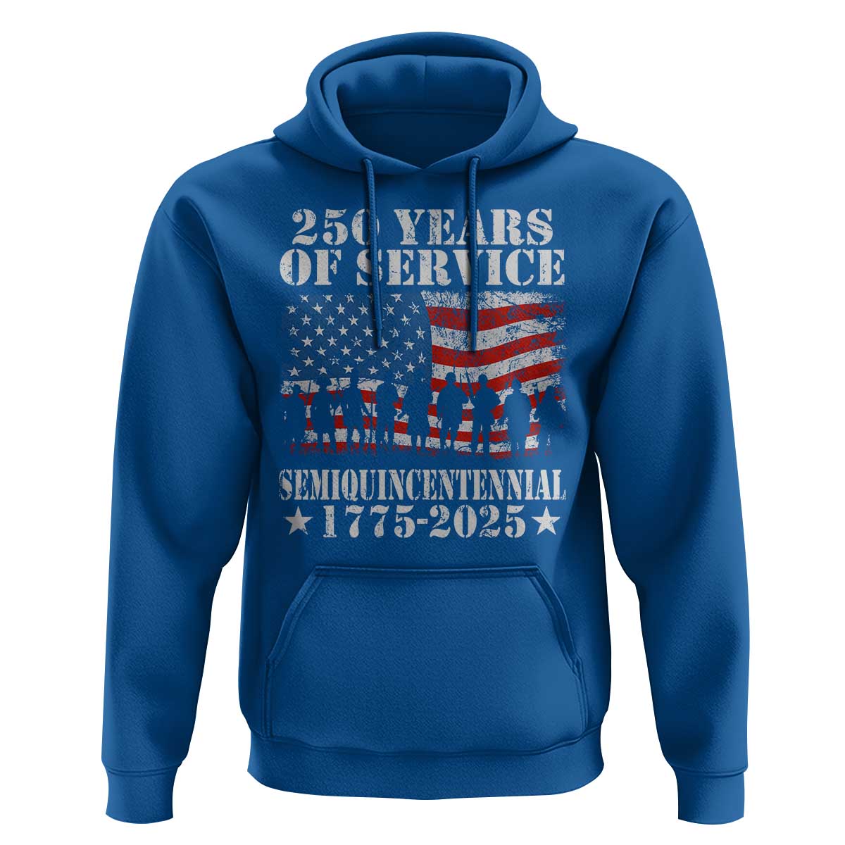 250 Years Of Service Semiquincentennial Hoodie US Military Army Birthday American Flag