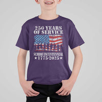 250 Years Of Service Semiquincentennial T Shirt For Kid US Military Army Birthday American Flag