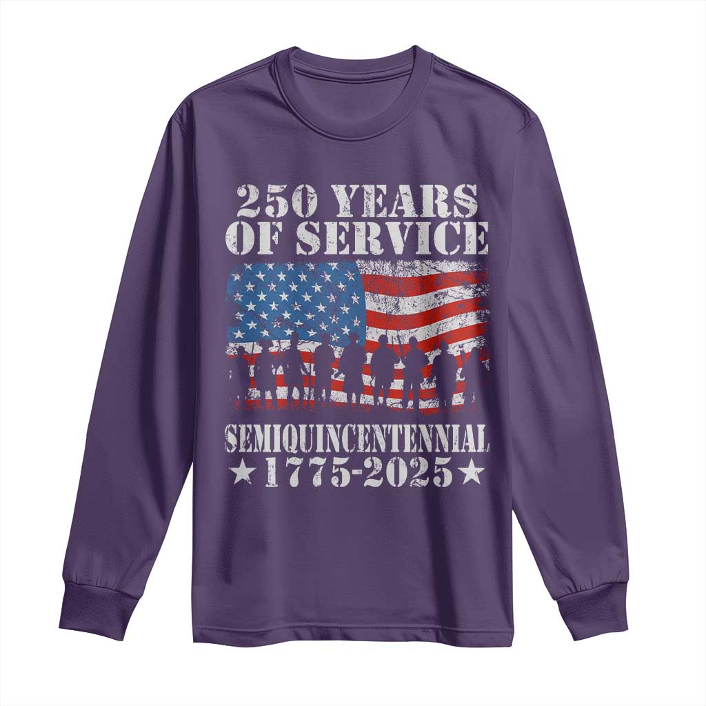 250 Years Of Service Semiquincentennial Long Sleeve Shirt US Military Army Birthday American Flag