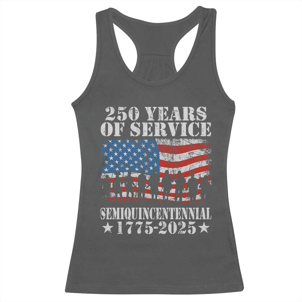 250 Years Of Service Semiquincentennial Racerback Tank Top US Military Army Birthday American Flag