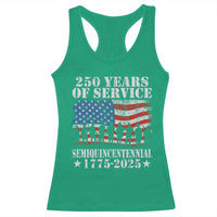 250 Years Of Service Semiquincentennial Racerback Tank Top US Military Army Birthday American Flag