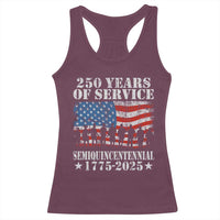 250 Years Of Service Semiquincentennial Racerback Tank Top US Military Army Birthday American Flag