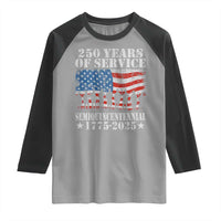250 Years Of Service Semiquincentennial Raglan Shirt US Military Army Birthday American Flag