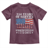 250 Years Of Service Semiquincentennial Toddler T Shirt US Military Army Birthday American Flag