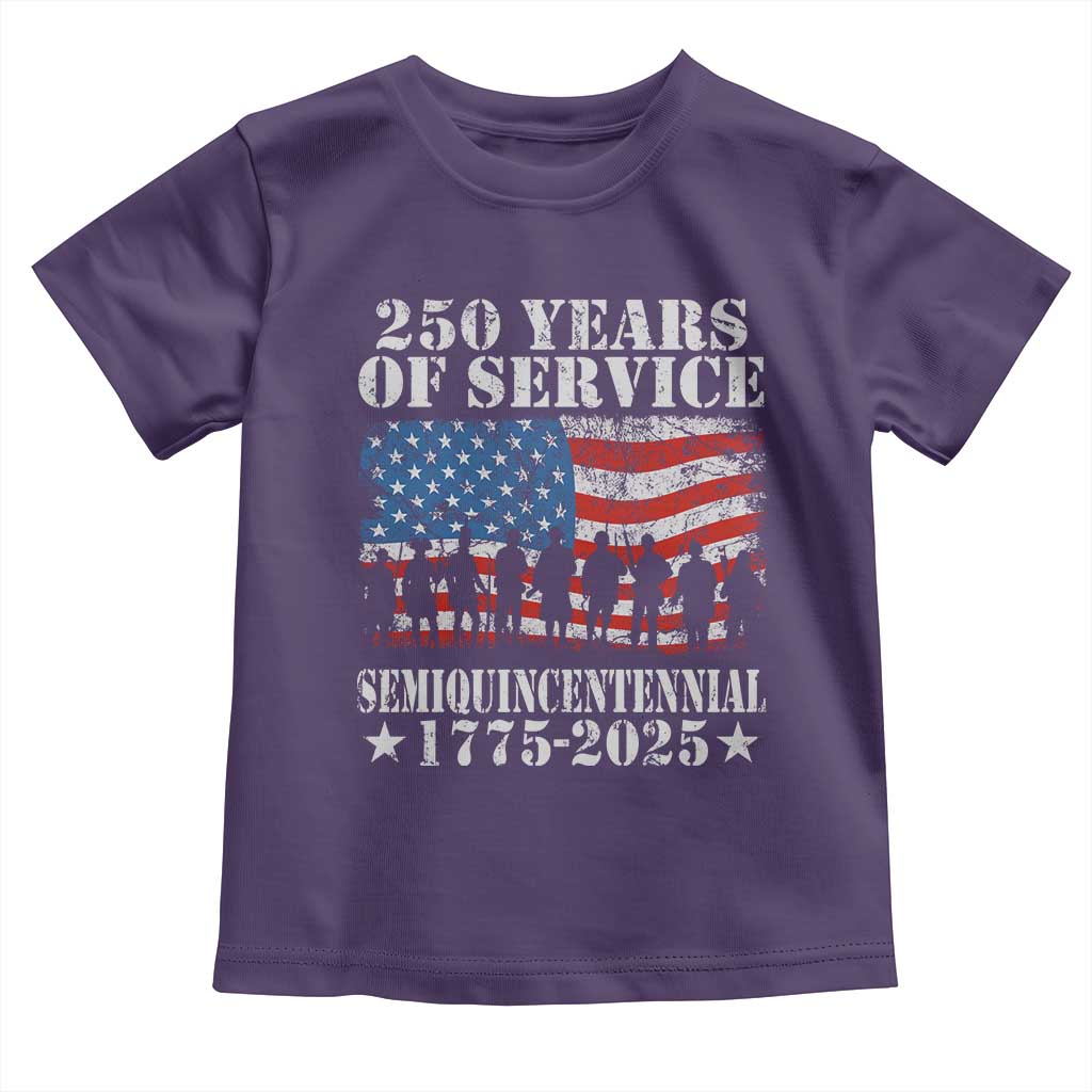 250 Years Of Service Semiquincentennial Toddler T Shirt US Military Army Birthday American Flag