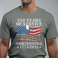 250 Years Of Service Semiquincentennial T Shirt US Military Army Birthday American Flag