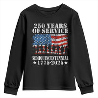 250 Years Of Service Semiquincentennial Youth Sweatshirt US Military Army Birthday American Flag