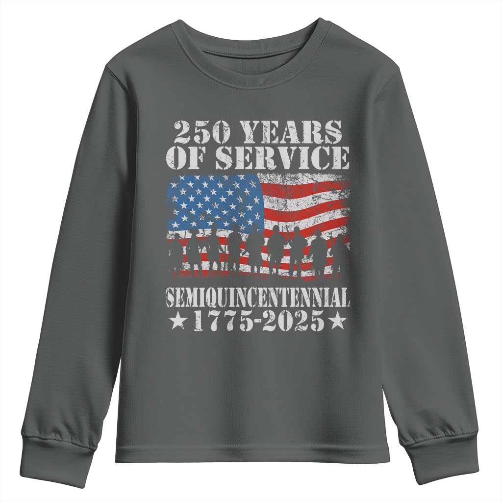 250 Years Of Service Semiquincentennial Youth Sweatshirt US Military Army Birthday American Flag