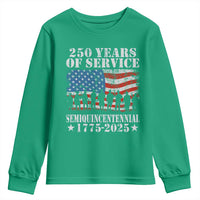 250 Years Of Service Semiquincentennial Youth Sweatshirt US Military Army Birthday American Flag
