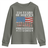 250 Years Of Service Semiquincentennial Youth Sweatshirt US Military Army Birthday American Flag