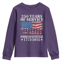 250 Years Of Service Semiquincentennial Youth Sweatshirt US Military Army Birthday American Flag