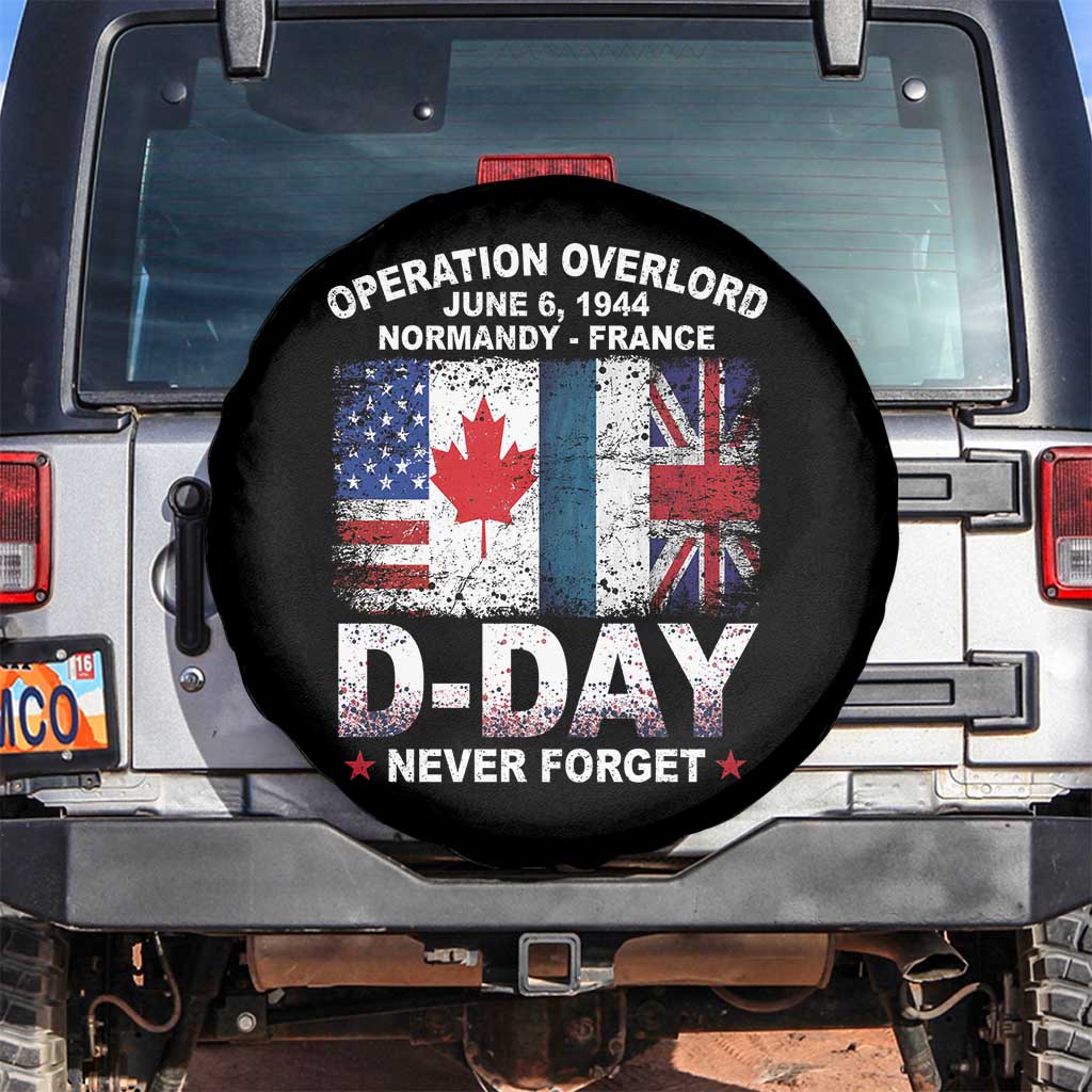 Operation Overlord D Day Normandy France WWII Never Forget Spare Tire Cover