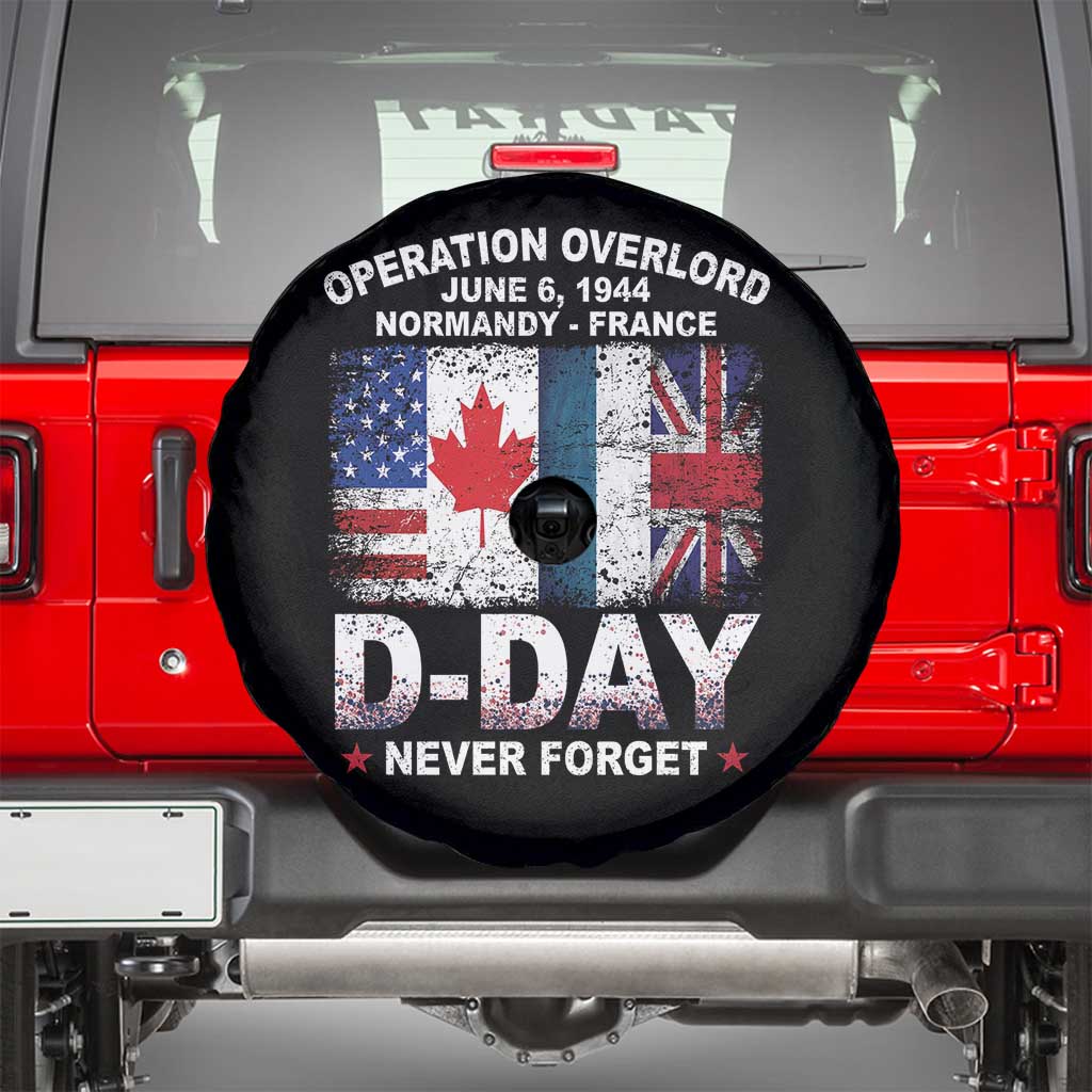 Operation Overlord D Day Normandy France WWII Never Forget Spare Tire Cover