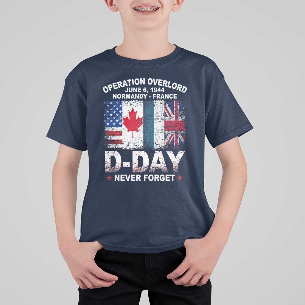 Operation Overlord D Day Normandy France WWII Never Forget T Shirt For Kid