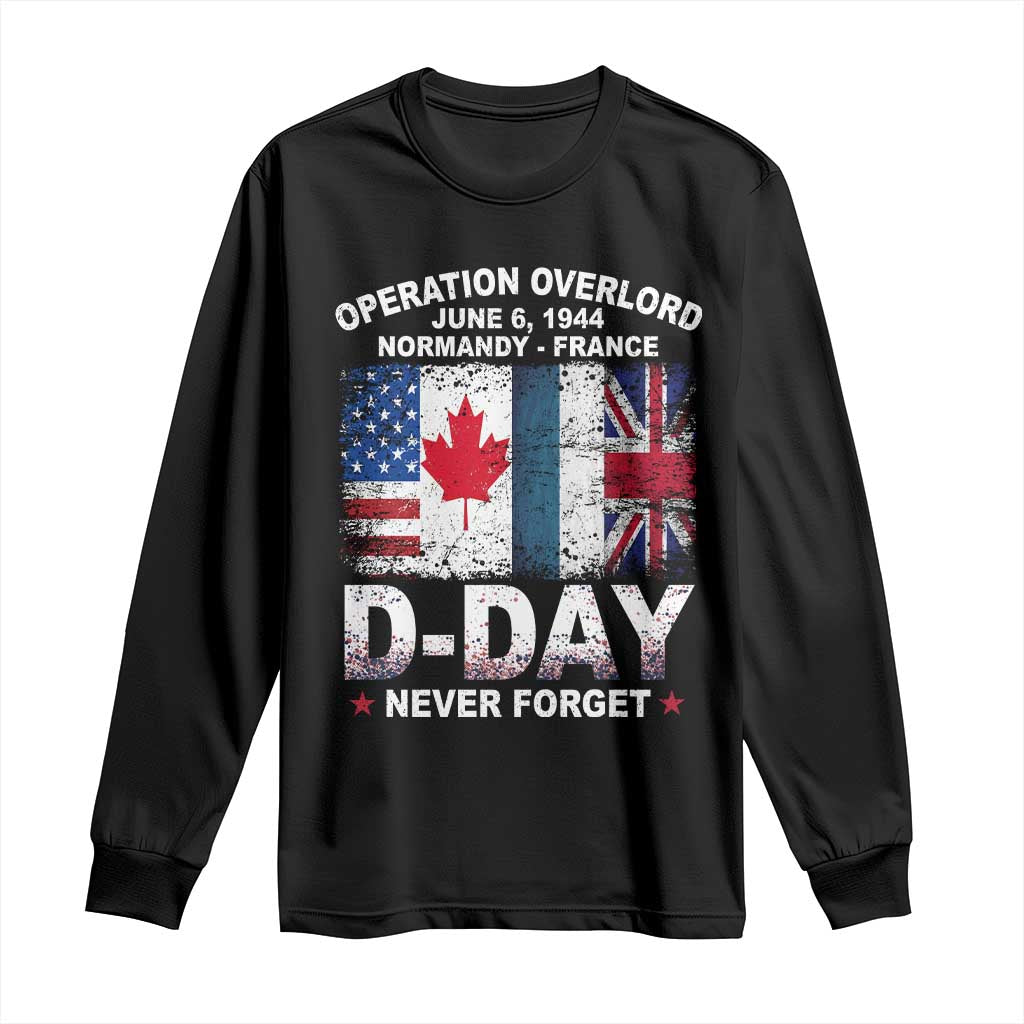 Operation Overlord D Day Normandy France WWII Never Forget Long Sleeve Shirt