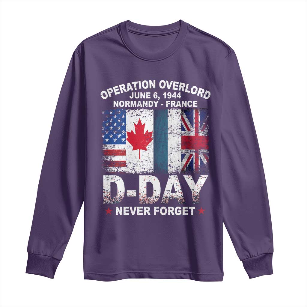 Operation Overlord D Day Normandy France WWII Never Forget Long Sleeve Shirt